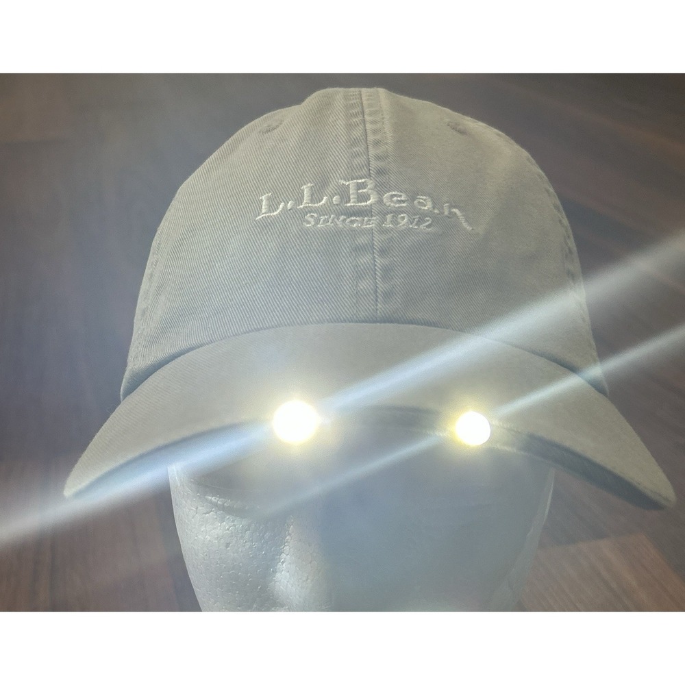 L.L. Bean Pathfinder LED Hat Mens One Size Khaki Lighted Brim Outdoor Cap - Picture 3 of 15